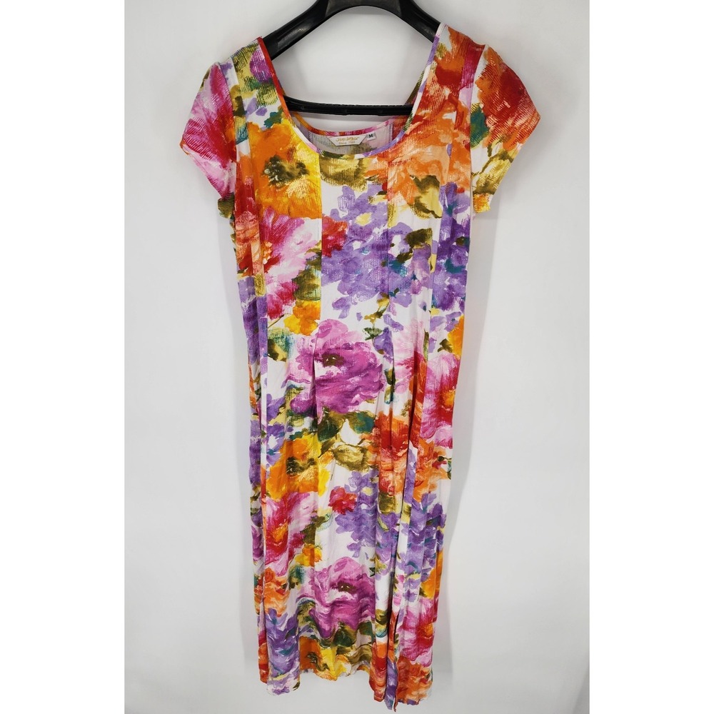 Jams World Maxi Dress Women's‎ Size Medium Multicolor Floral Sorbet Tie Back EUC